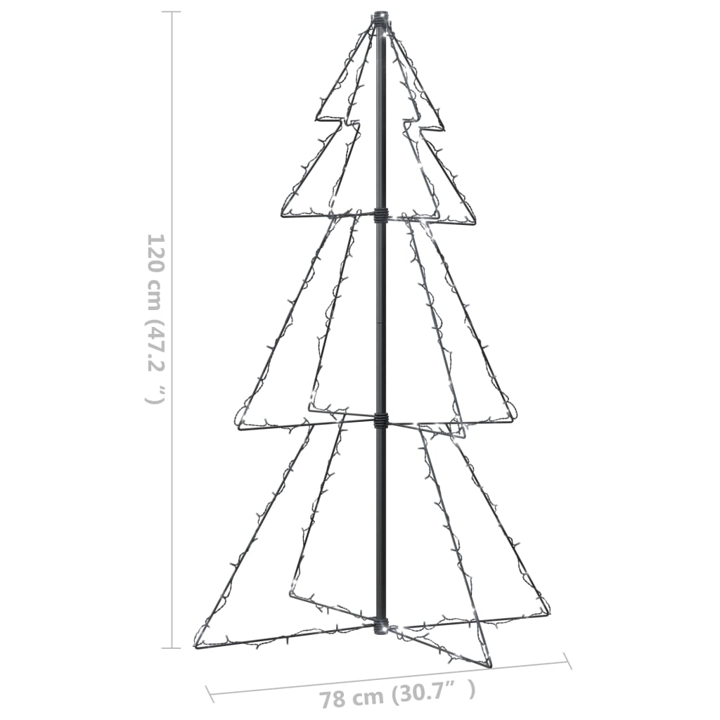 Kegelkerstboom 160 LED's binnen en buiten 78x120 cm