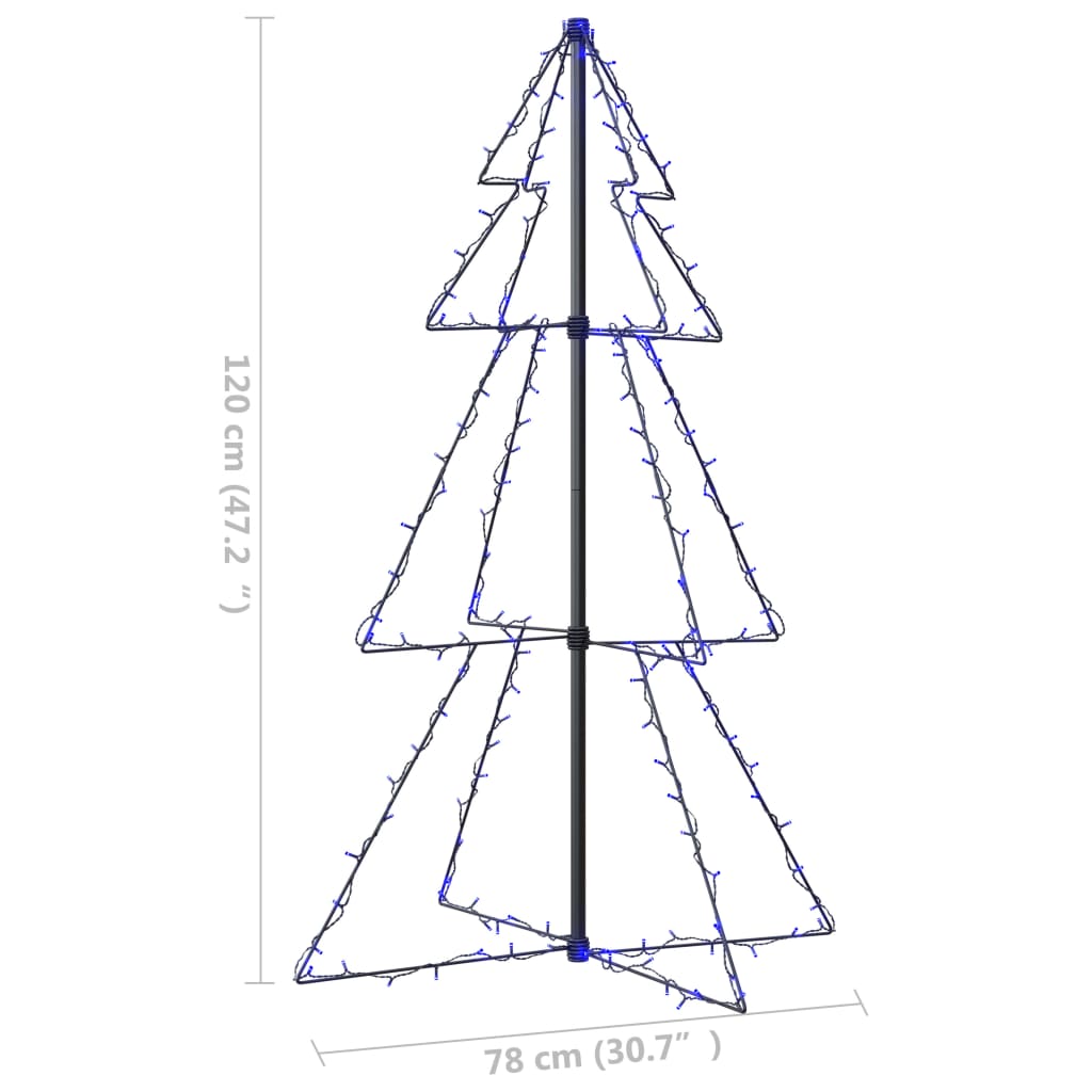 Kegelkerstboom 160 LED's binnen en buiten 78x120 cm