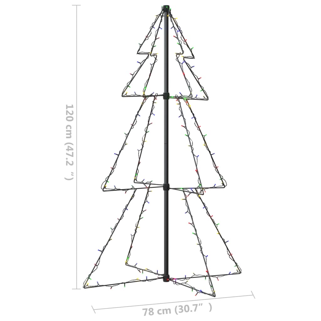 Kegelkerstboom 160 LED's binnen en buiten 78x120 cm