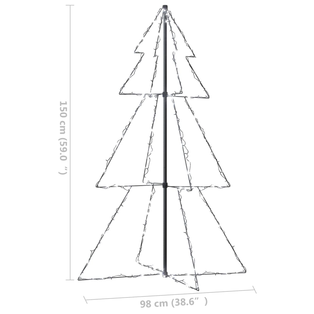 Kegelkerstboom 200 LED's binnen en buiten 98x150 cm