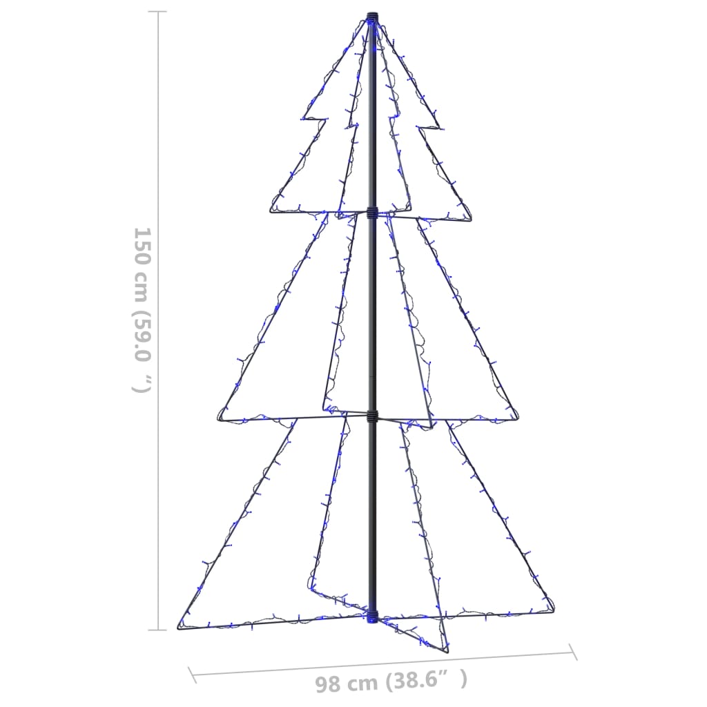 Kegelkerstboom 200 LED's binnen en buiten 98x150 cm