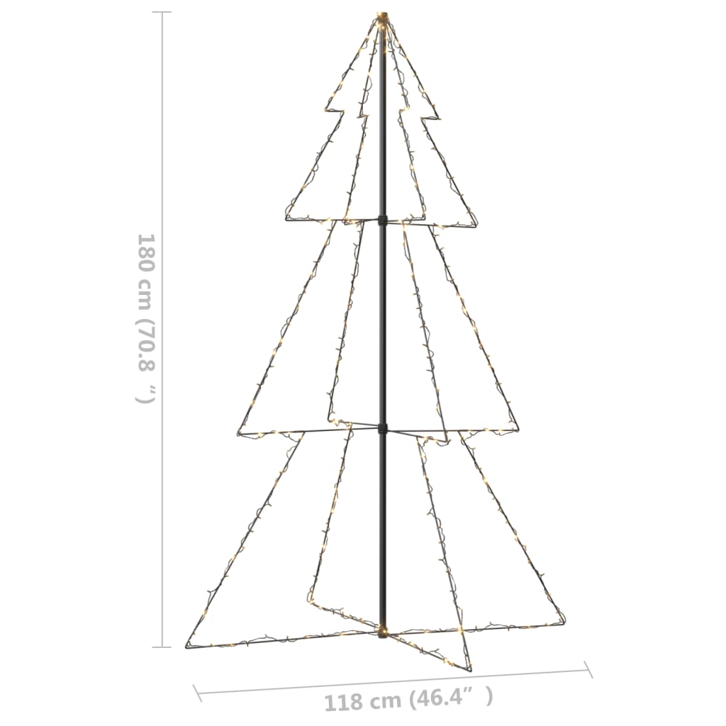 Kegelkerstboom 240 LED's binnen en buiten 118x150 cm