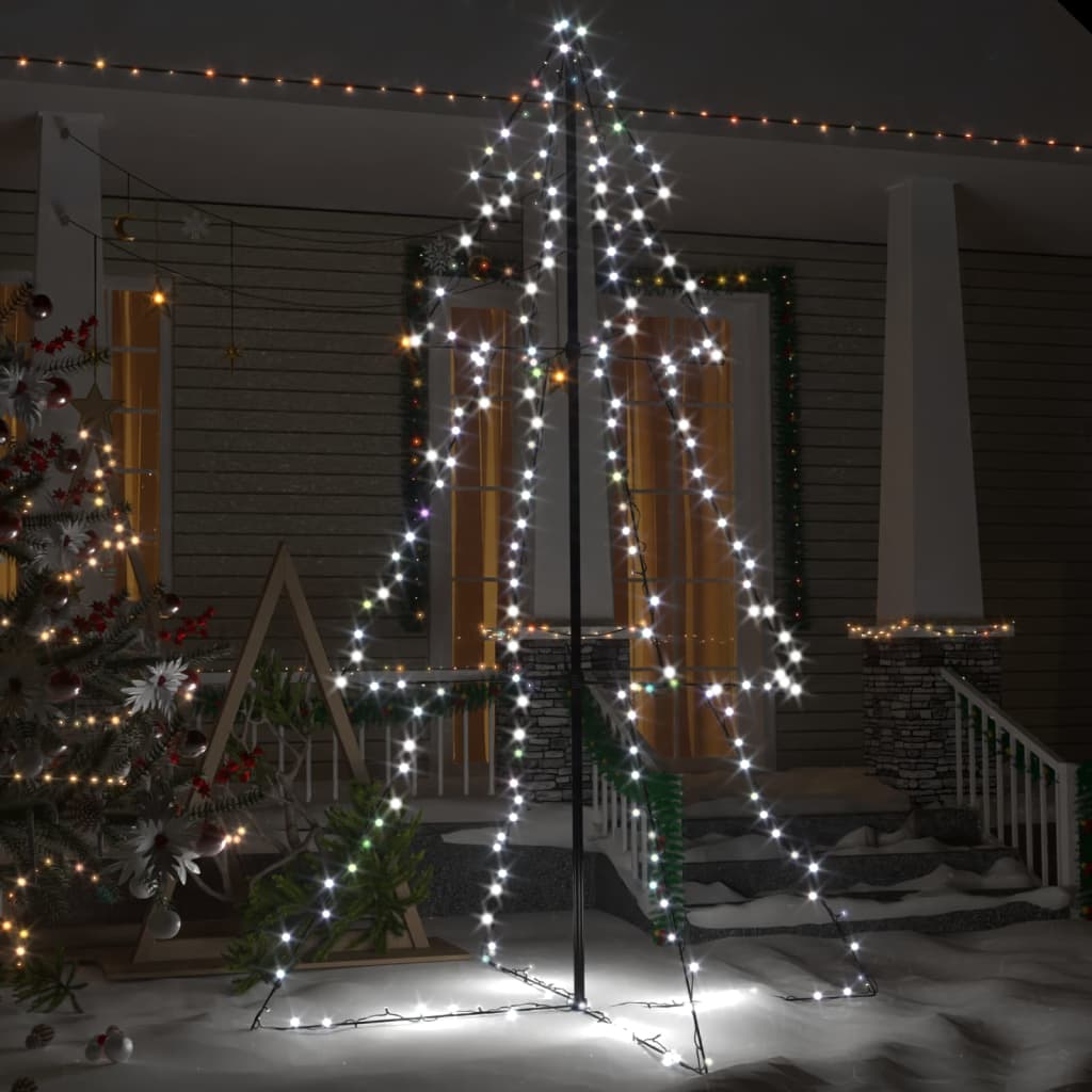 Kegelkerstboom 240 LED's binnen en buiten 118x150 cm