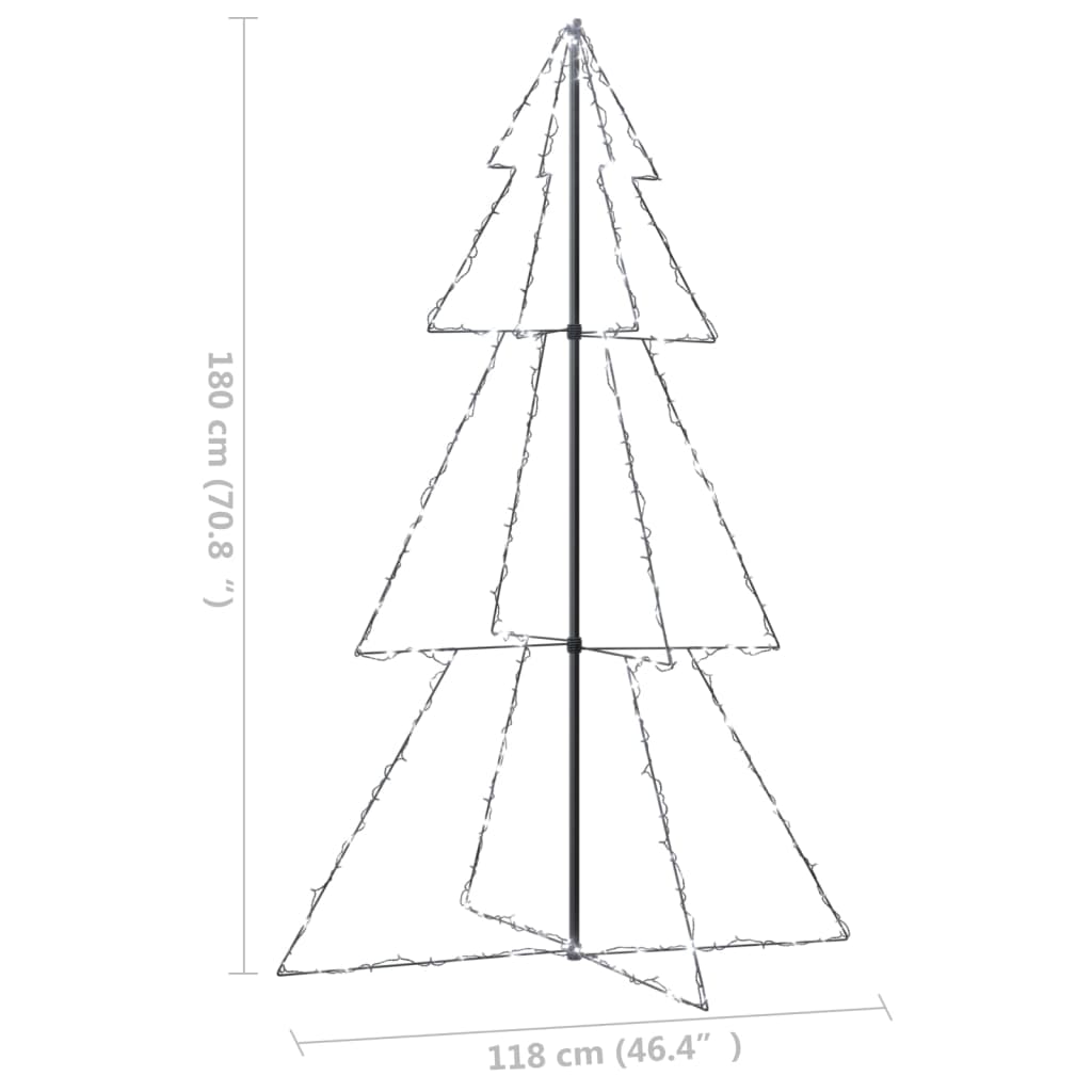 Kegelkerstboom 240 LED's binnen en buiten 118x150 cm