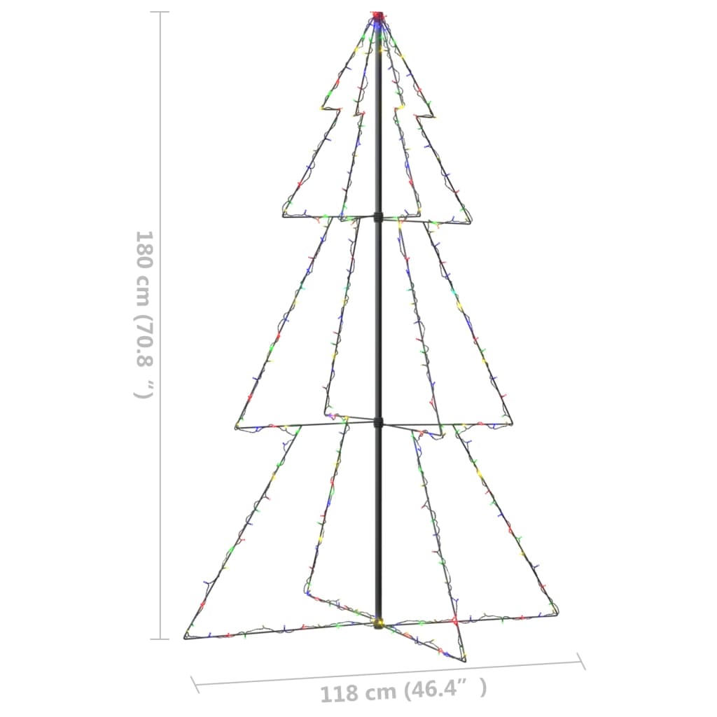 Kegelkerstboom 240 LED's binnen en buiten 118x150 cm