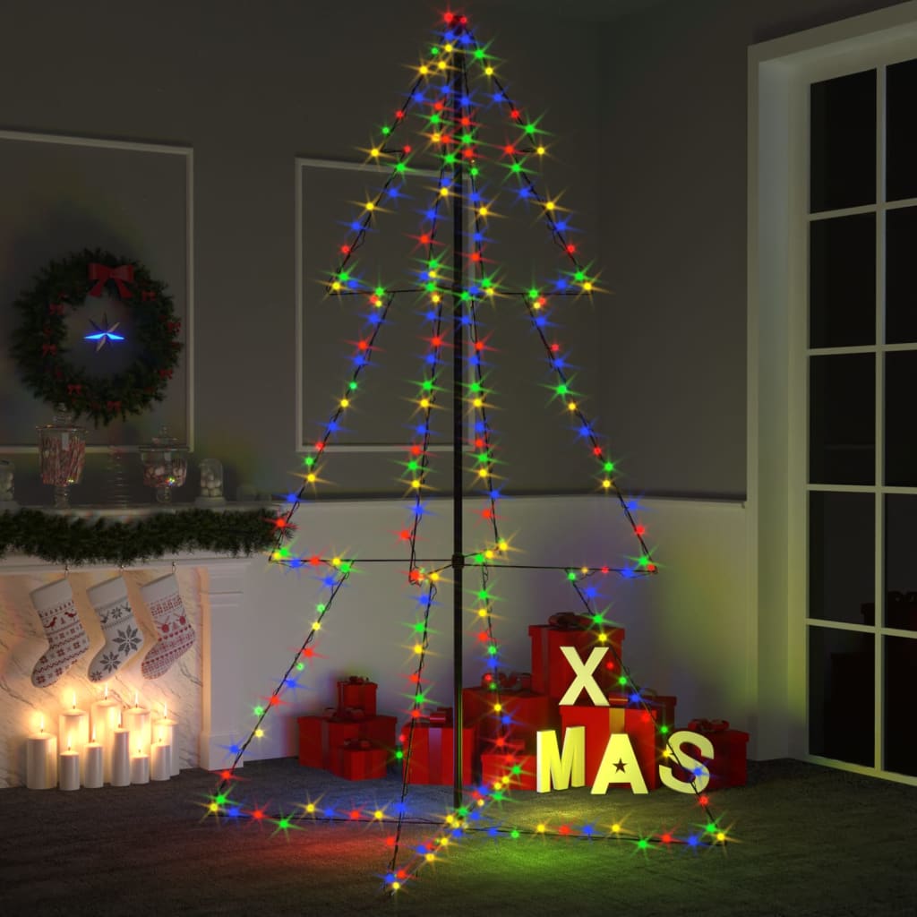 Kegelkerstboom 240 LED's binnen en buiten 118x150 cm