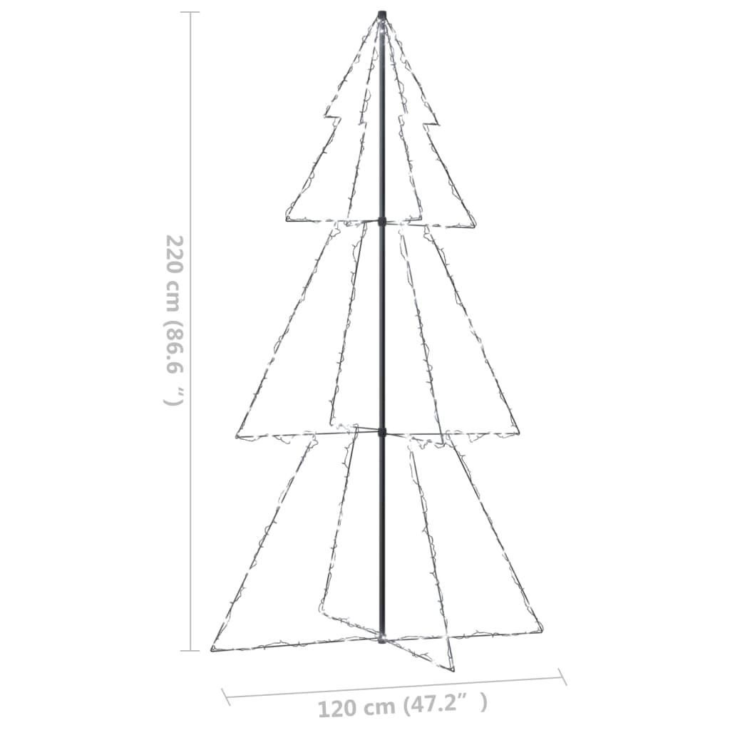 Kegelkerstboom 300 LED's binnen en buiten 120x220 cm