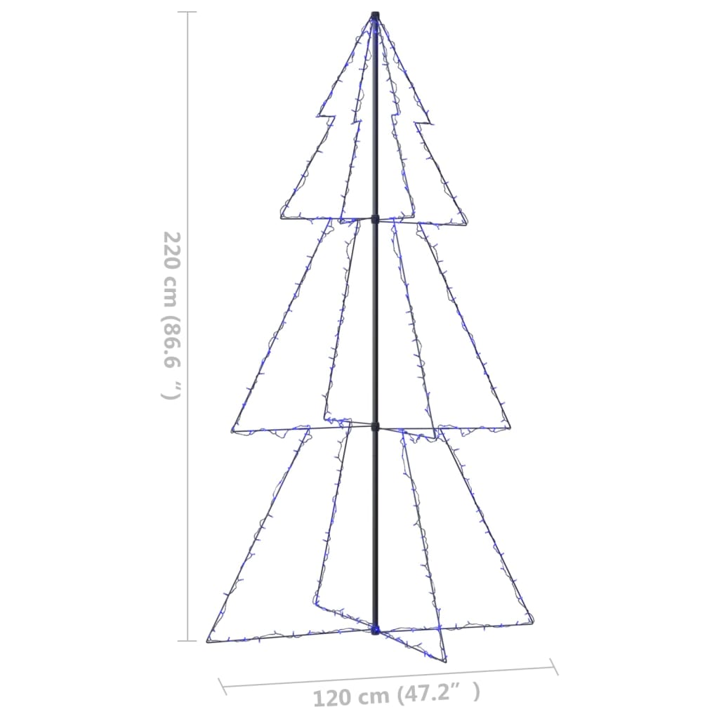 Kegelkerstboom 300 LED's binnen en buiten 120x220 cm