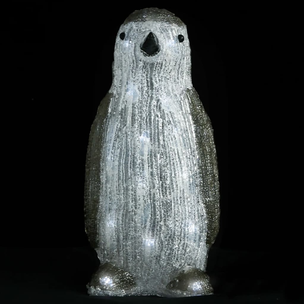 Kerstfiguur pinguïn LED binnen en buiten 30 cm acryl