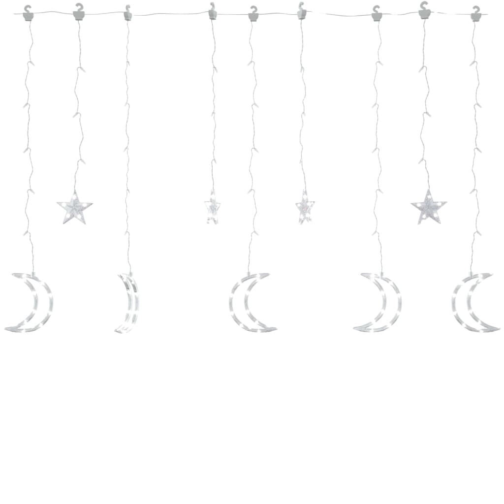 Lichtslinger ster en maan afstandsbediening 345 LED's koudwit