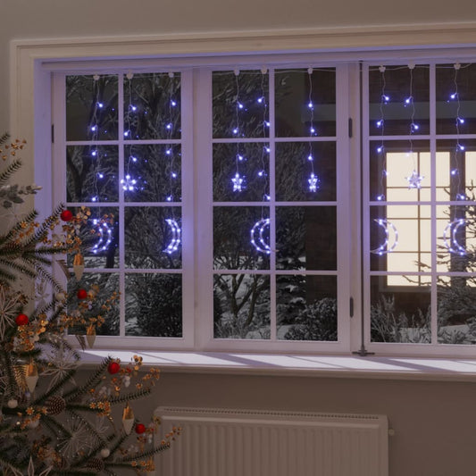 Lichtslinger ster en maan afstandsbediening 345 LED's blauw