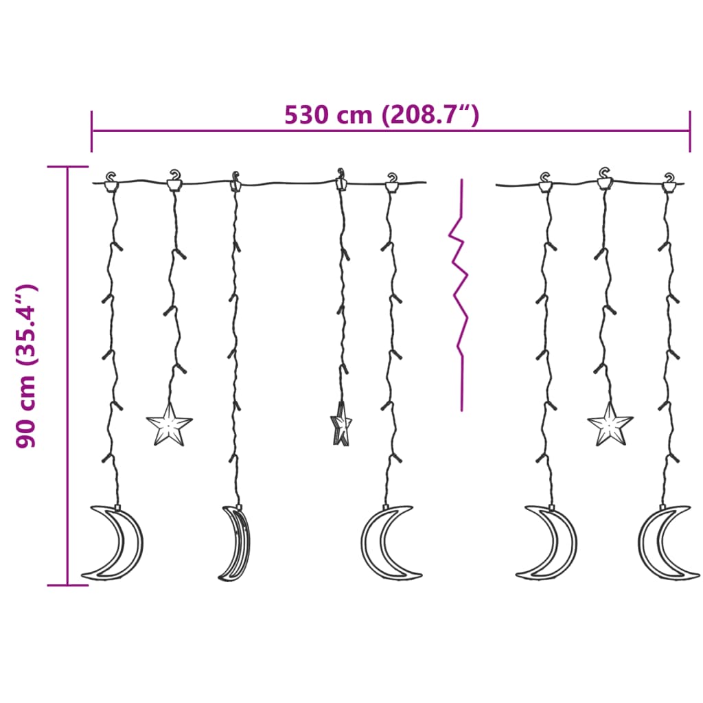 Lichtslinger ster en maan 345 LED's meerkleurig