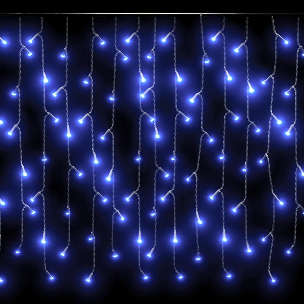 Lichtgordijn met 400 LED's en 8 functies 10 m blauw