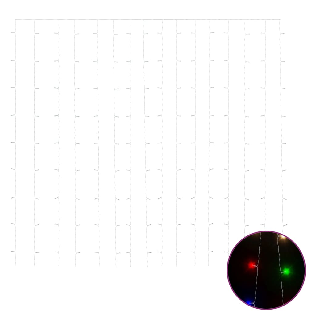 Lichtsnoergordijn met 300 LED's en 8 functies 3x3 m meerkleurig