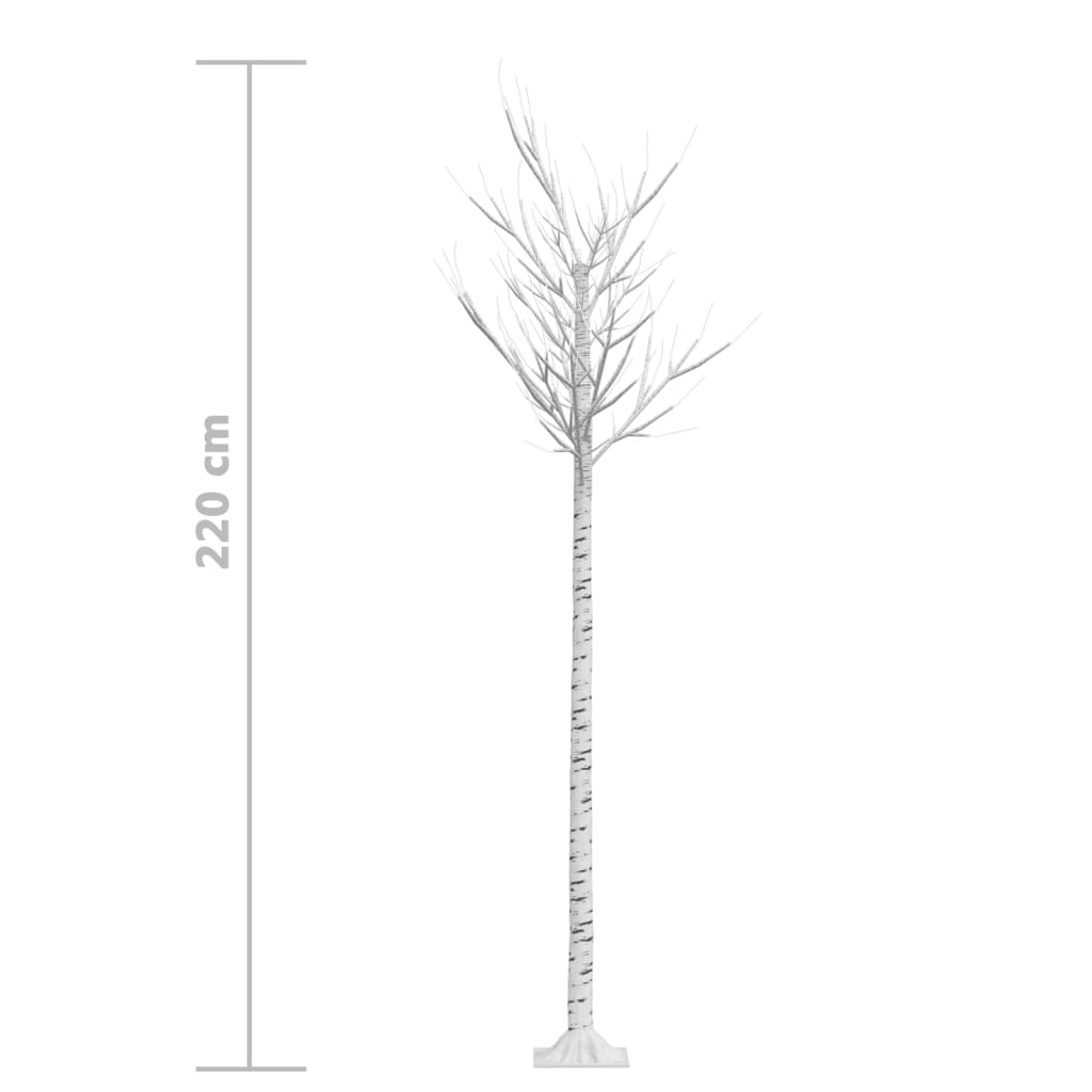 Kerstboom wilg met 200 warmwitte LED's binnen en buiten 2,2 m