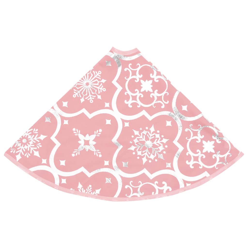 Kerstboomrok luxe met sok 90 cm stof roze