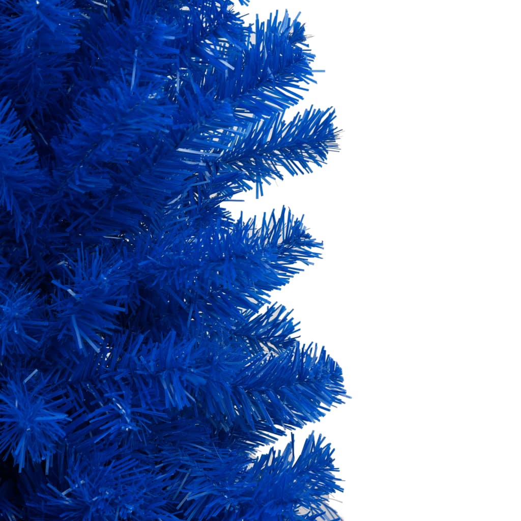 Kunstkerstboom met verlichting en kerstballen 150 cm PVC blauw