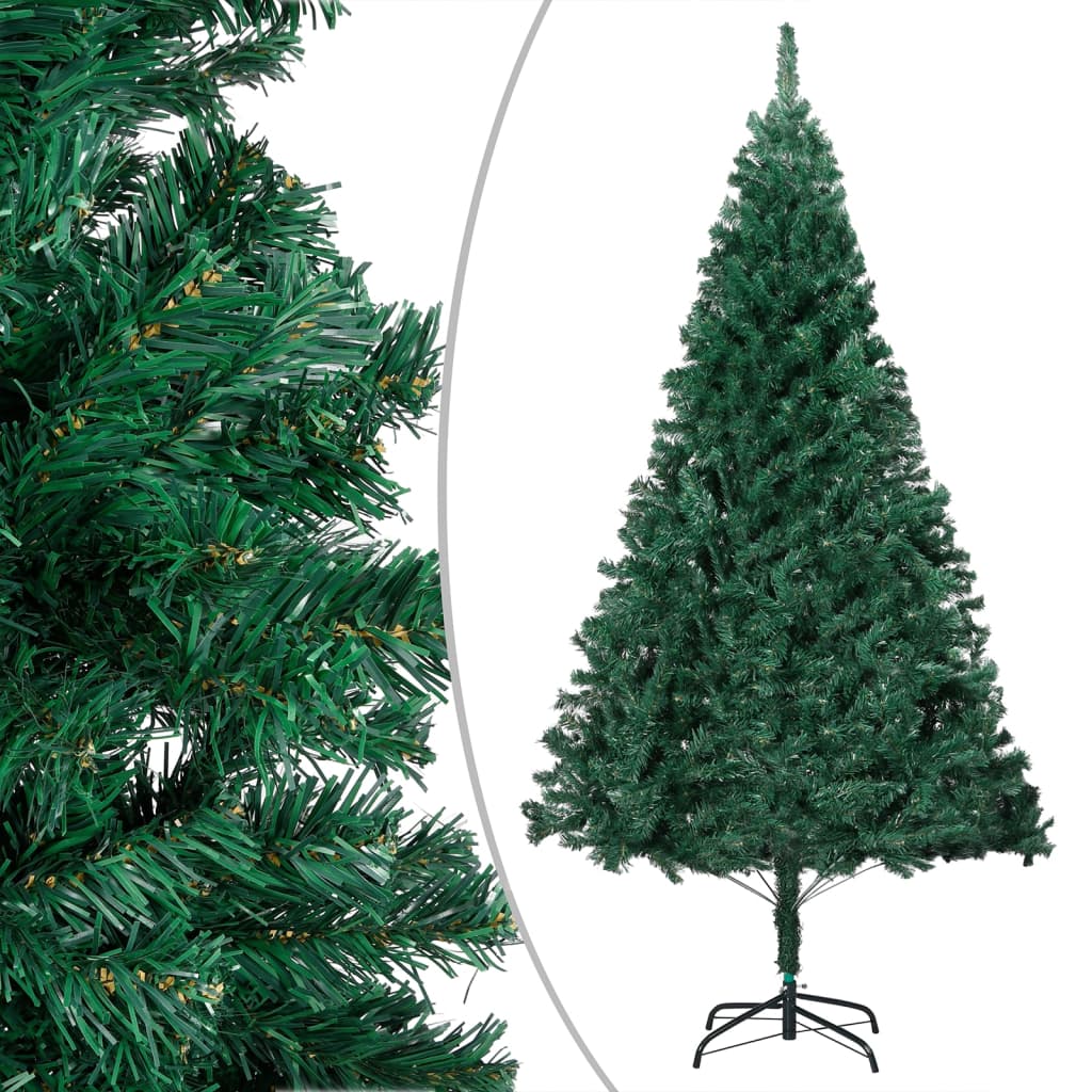 Kunstkerstboom met verlichting en kerstballen 180 cm PVC groen