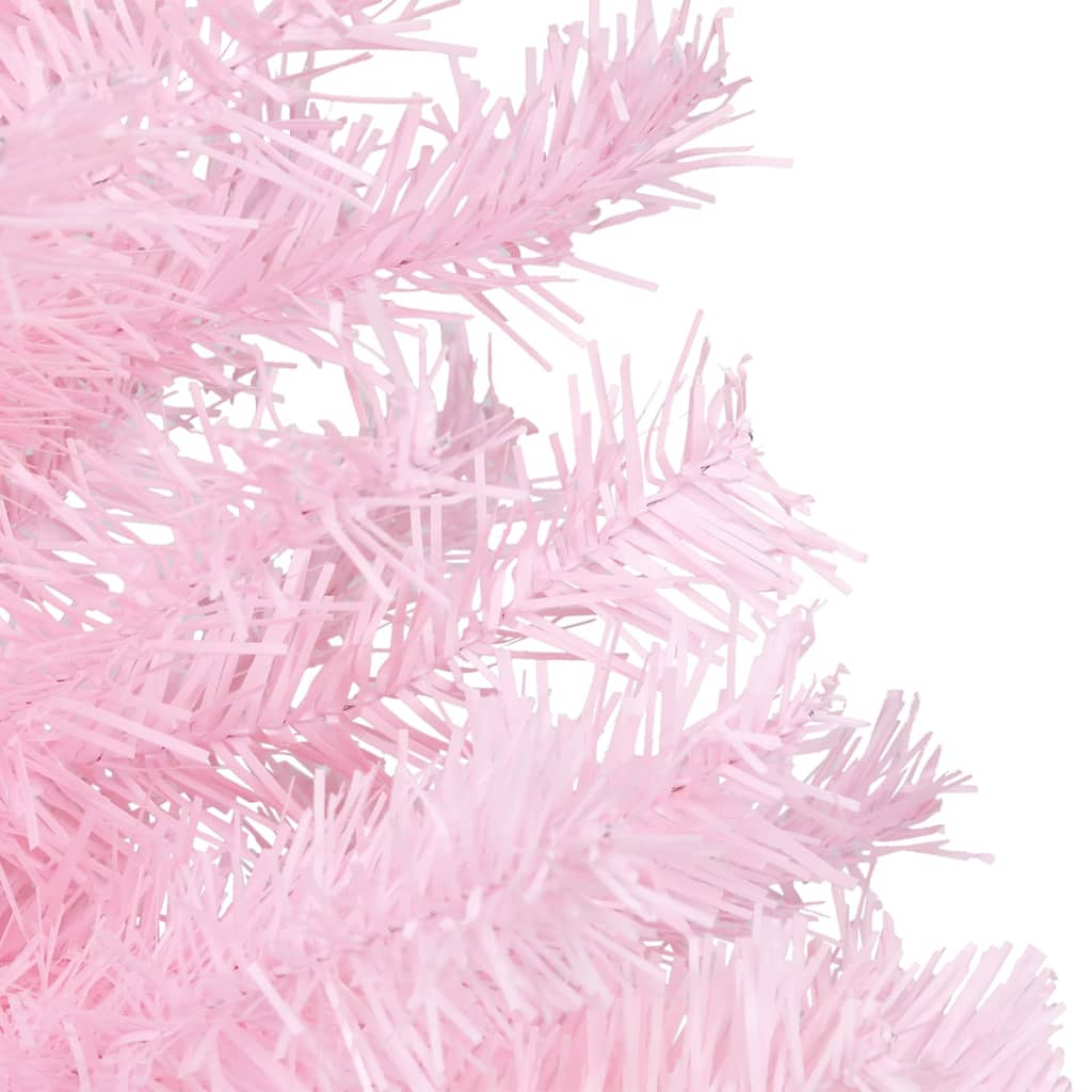 Kunstkerstboom met verlichting en kerstballen 120 cm PVC roze