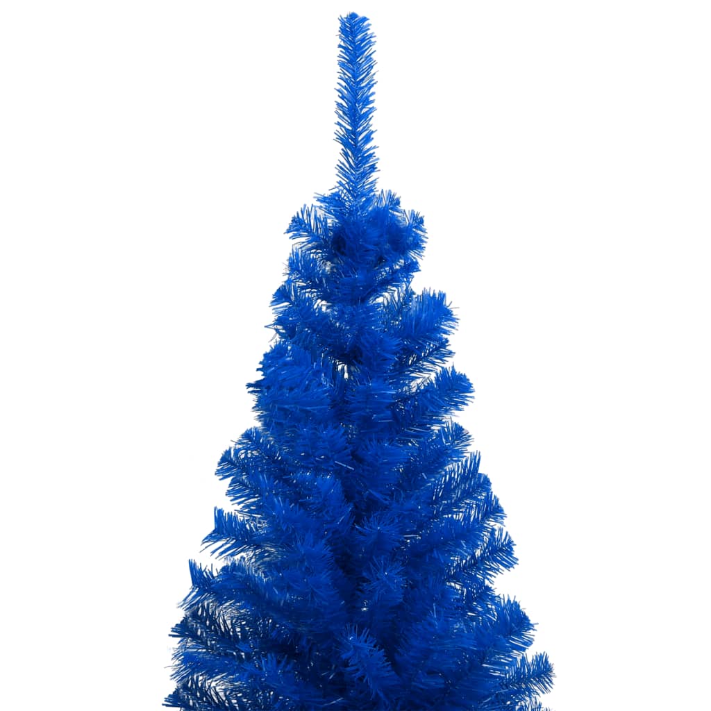 Kunstkerstboom met verlichting en kerstballen 120 cm PVC blauw