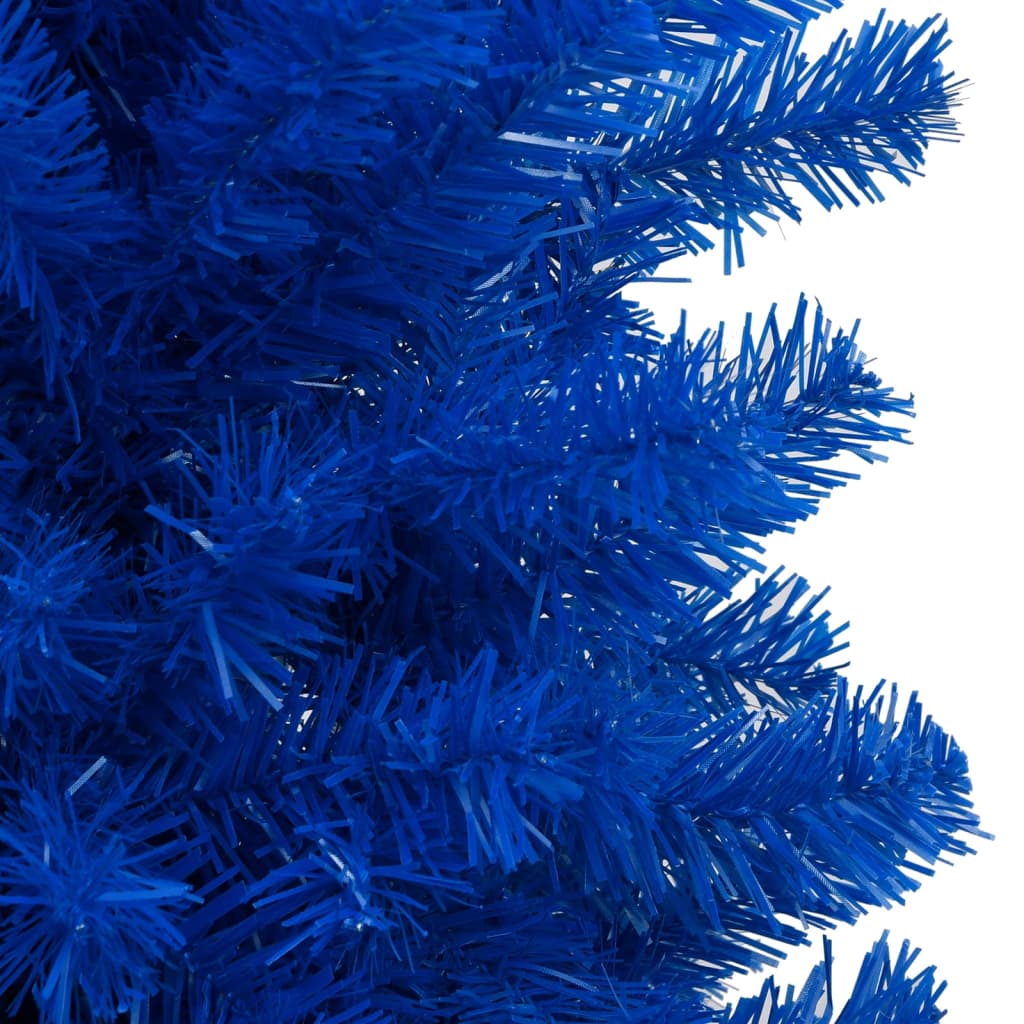 Kunstkerstboom met verlichting en kerstballen 120 cm PVC blauw