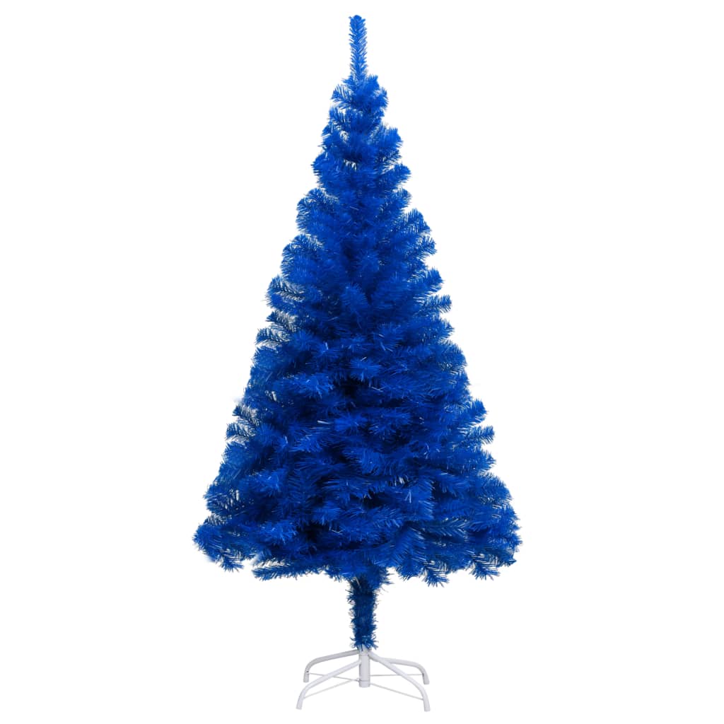 Kunstkerstboom met verlichting en kerstballen 150 cm PVC blauw