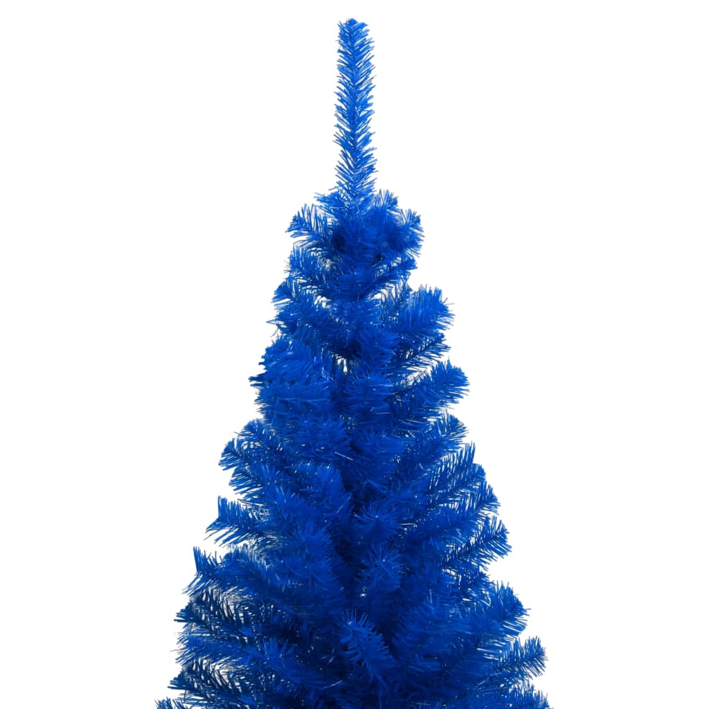 Kunstkerstboom met verlichting en kerstballen 150 cm PVC blauw