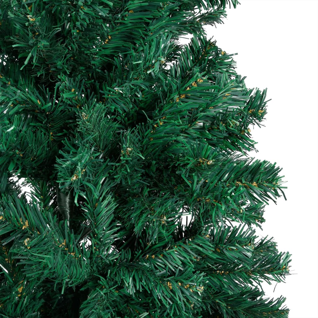 Kunstkerstboom met verlichting en kerstballen 150 cm PVC groen