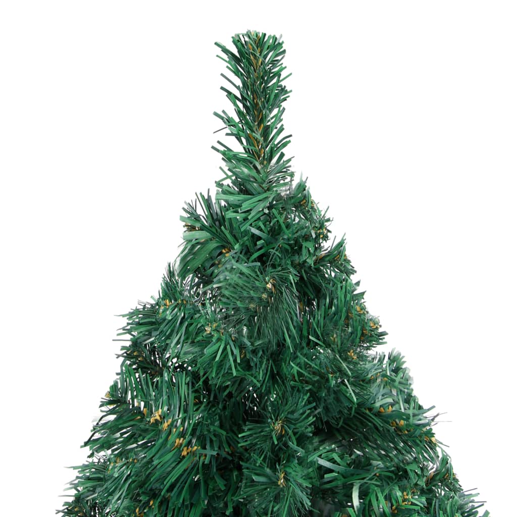 Kunstkerstboom met verlichting en kerstballen 150 cm PVC groen