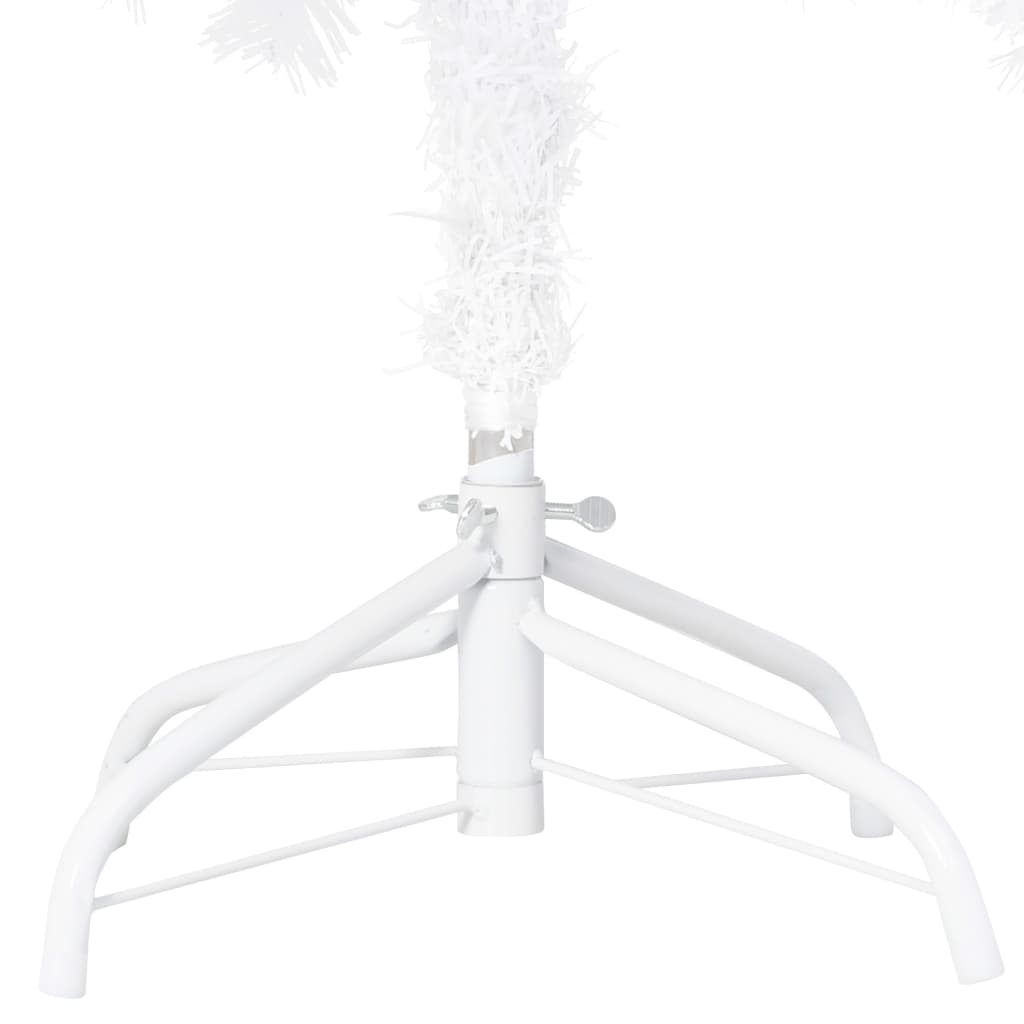 Kunstkerstboom met verlichting en kerstballen 150 cm PVC wit