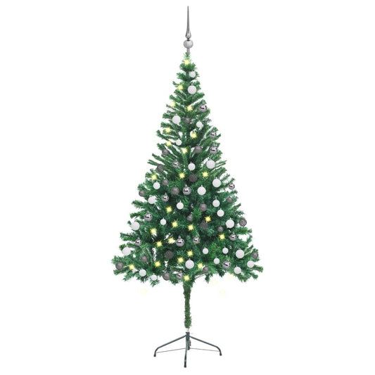 Kunstkerstboom met verlichting en kerstballen 546 takken 180 cm