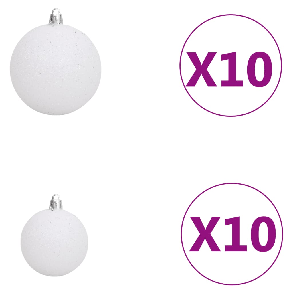 Kunstkerstboom met verlichting en kerstballen 910 takken 210 cm