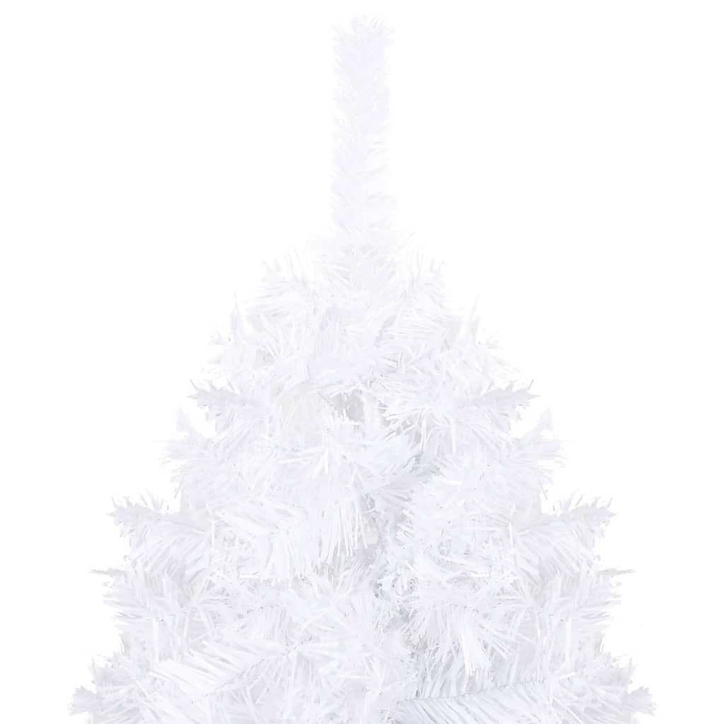 Kunstkerstboom met verlichting en kerstballen 120 cm PVC wit