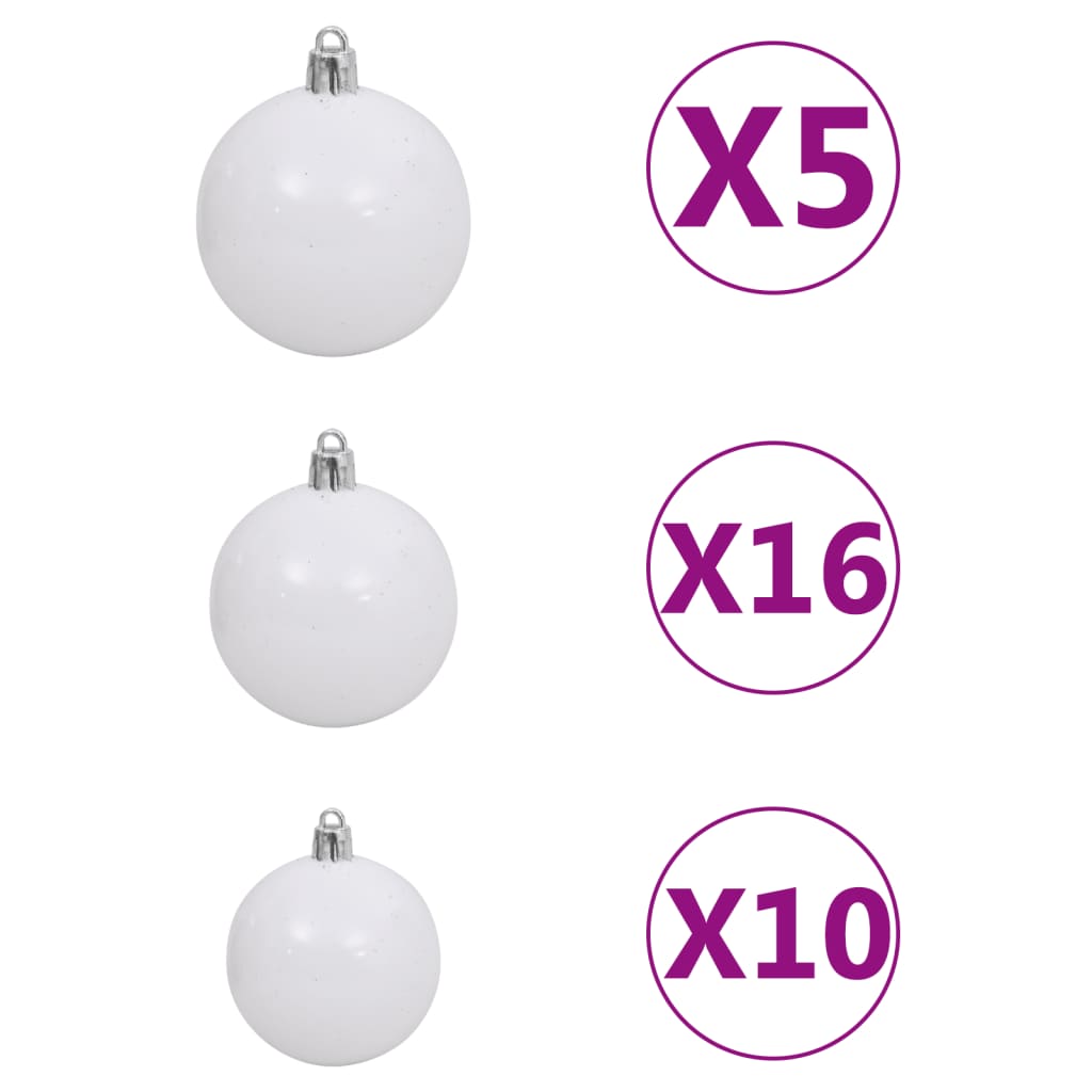 Kunstkerstboom Nordmann met LED's en kerstballen 210 cm groen