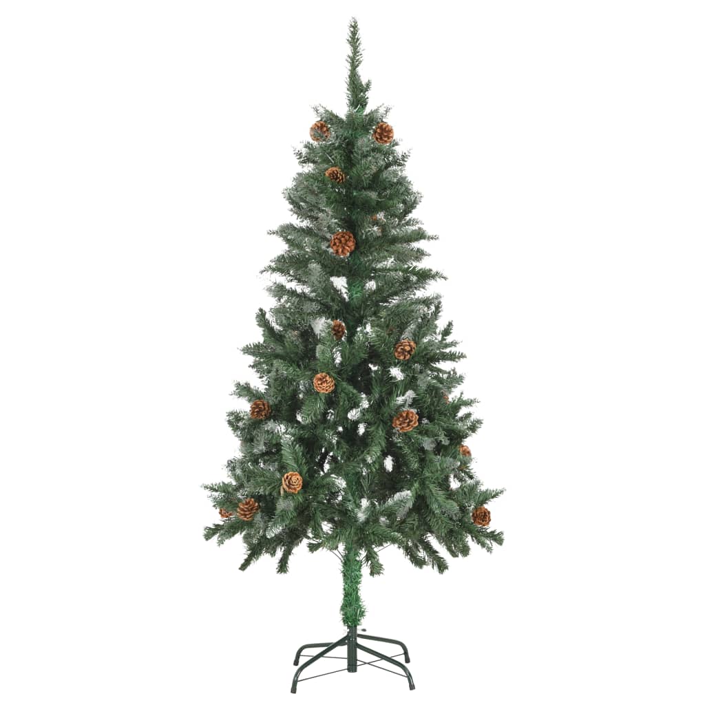 Kunstkerstboom met verlichting en dennenappels 150 cm