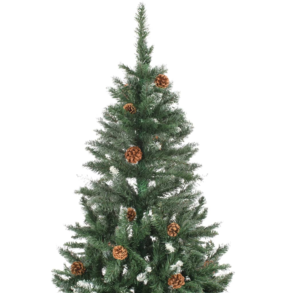 Kunstkerstboom met verlichting en kerstballen 210 cm