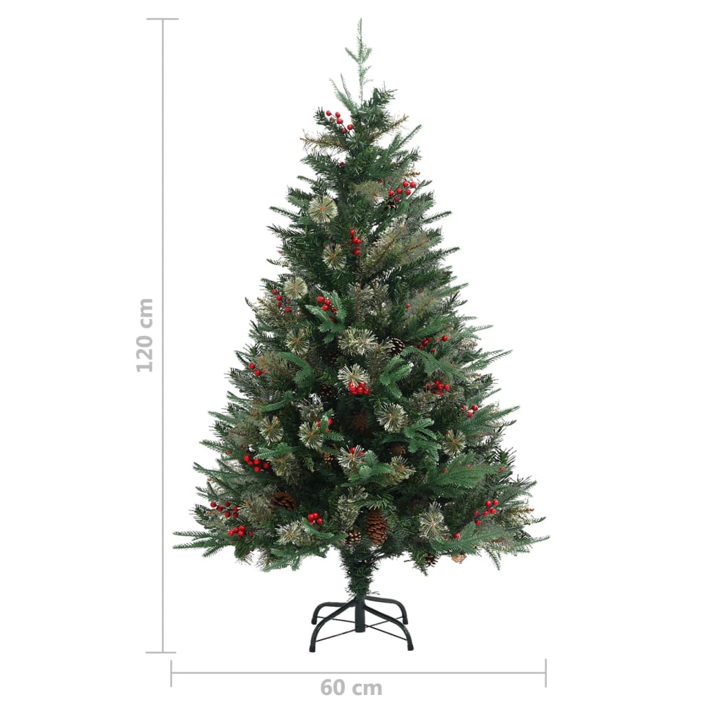 Kerstboom met dennenappels 120 cm PVC en PE groen