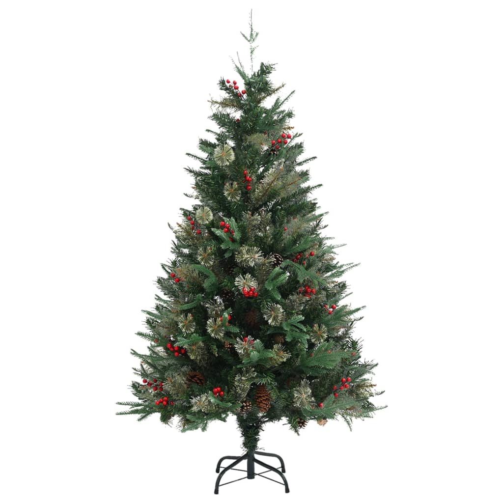 Kerstboom met dennenappels 150 cm PVC en PE groen