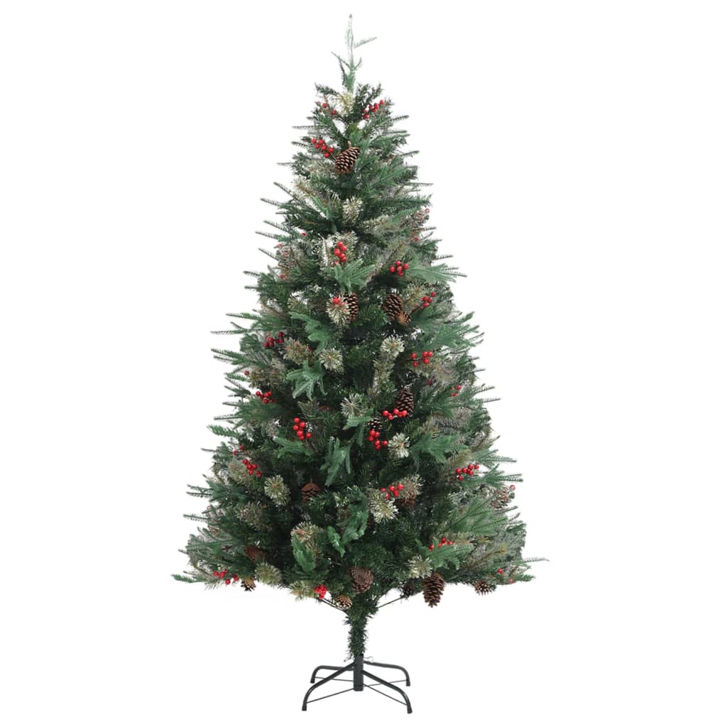 Kerstboom met dennenappels 195 cm PVC en PE groen