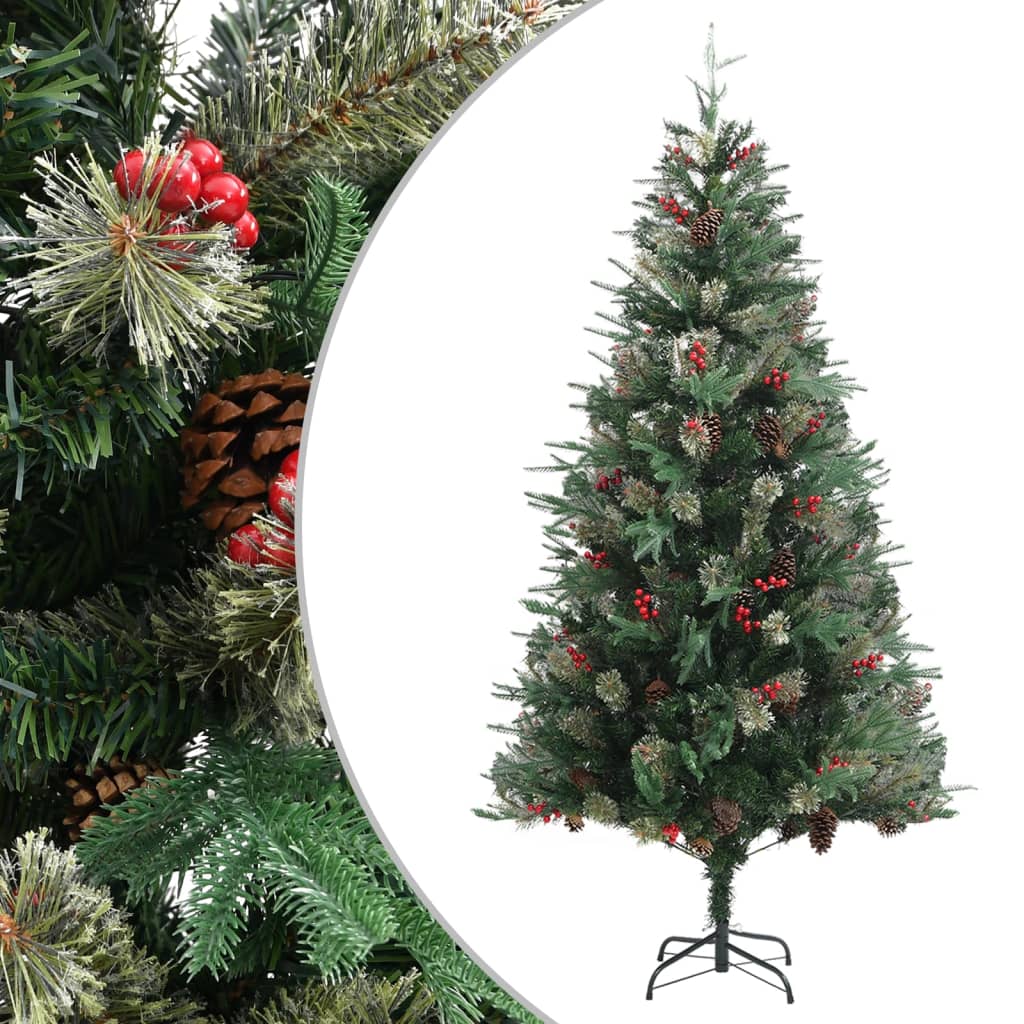 Kerstboom met dennenappels 225 cm PVC en PE groen