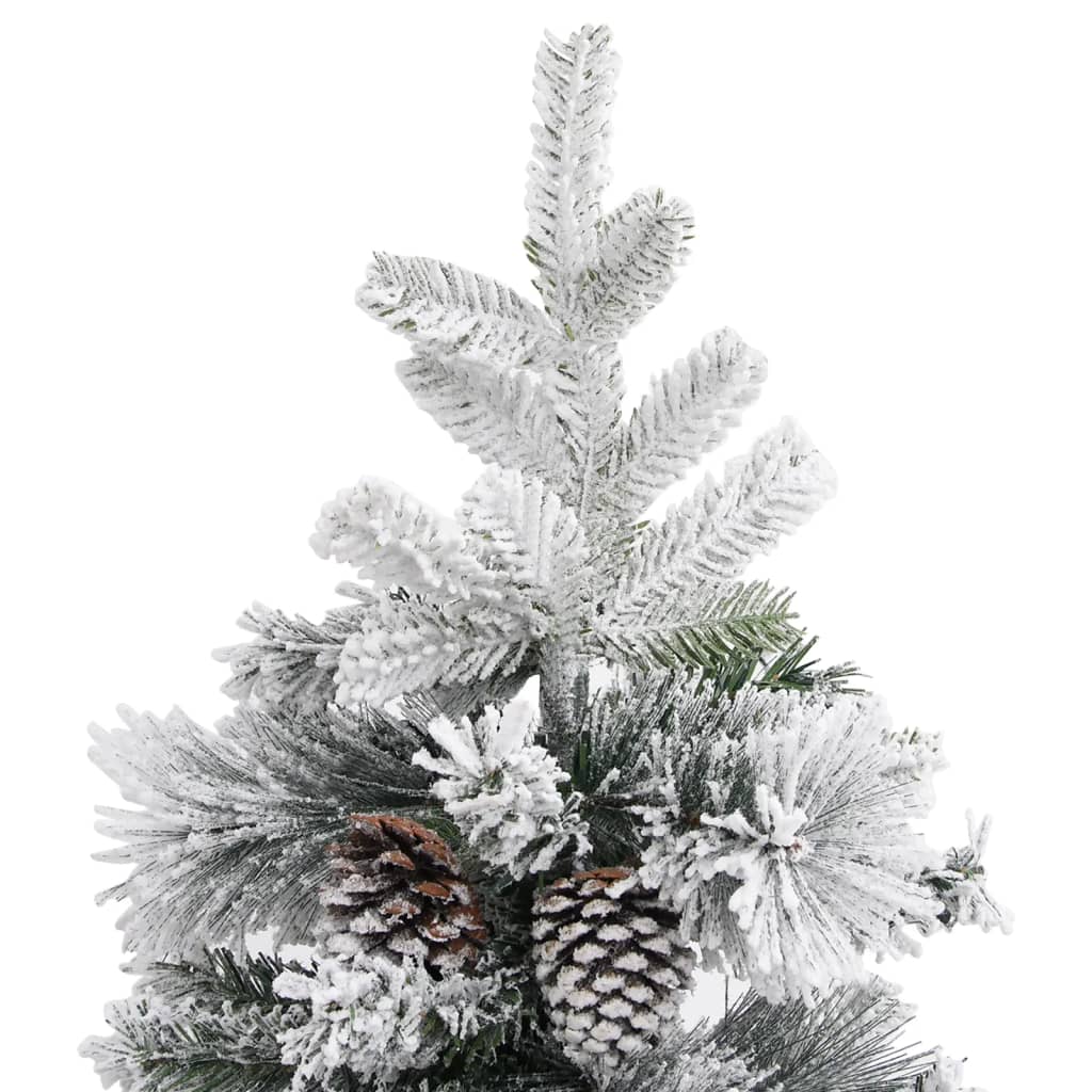 Kerstboom met dennenappels en sneeuw 150 cm PVC en PE