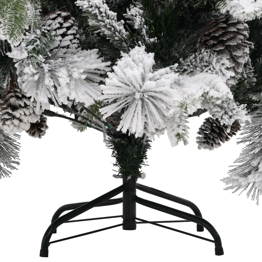 Kerstboom met dennenappels en sneeuw 150 cm PVC en PE