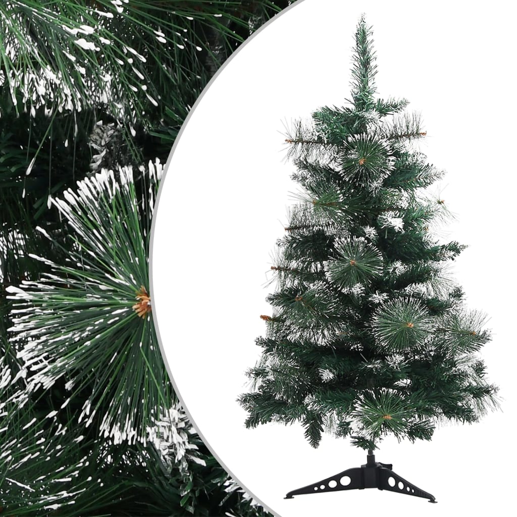 Kunstkerstboom met standaard 60 cm PVC groen en wit