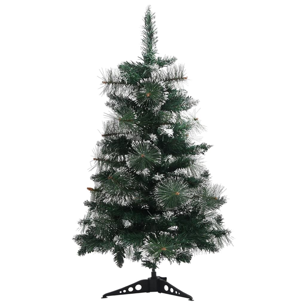 Kunstkerstboom met standaard 60 cm PVC groen en wit