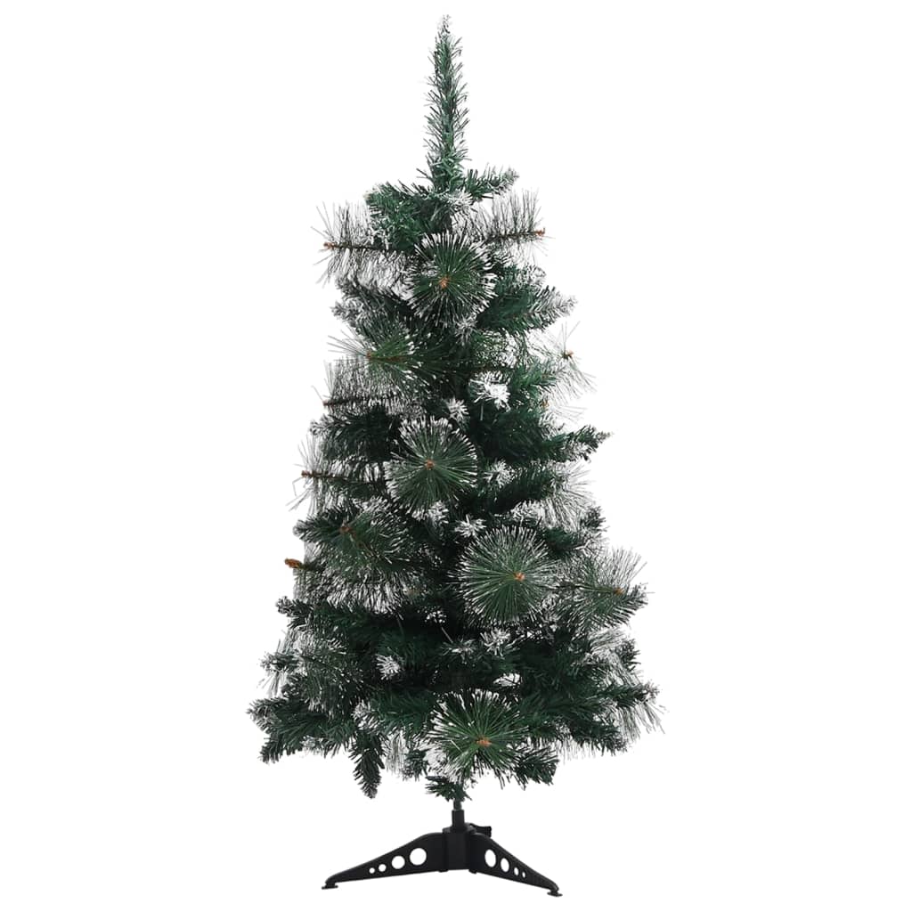 Kunstkerstboom met standaard 90 cm PVC groen en wit