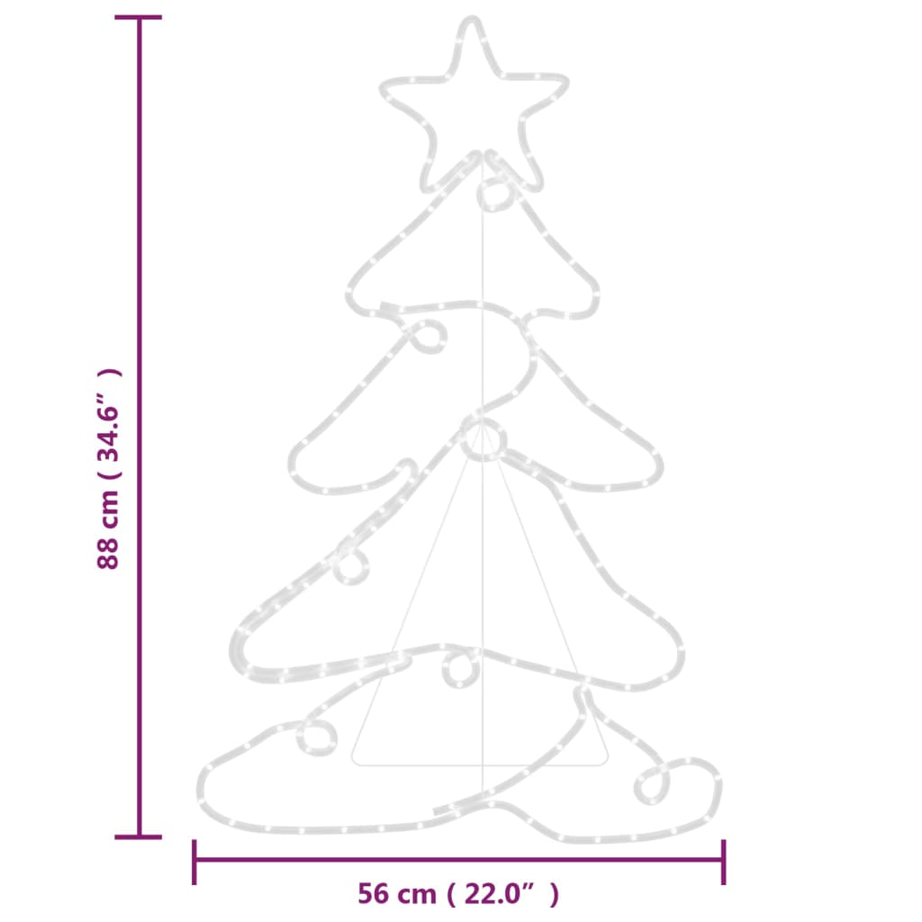 Kerstfiguur boom met 144 LED's 88x56 cm