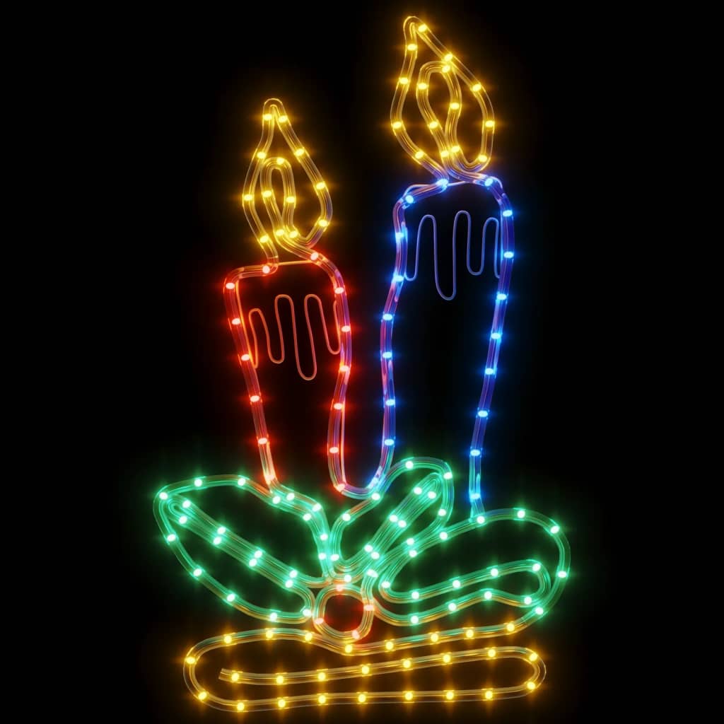 Kerstfiguur kaarsen met 144 LED's 70x42 cm