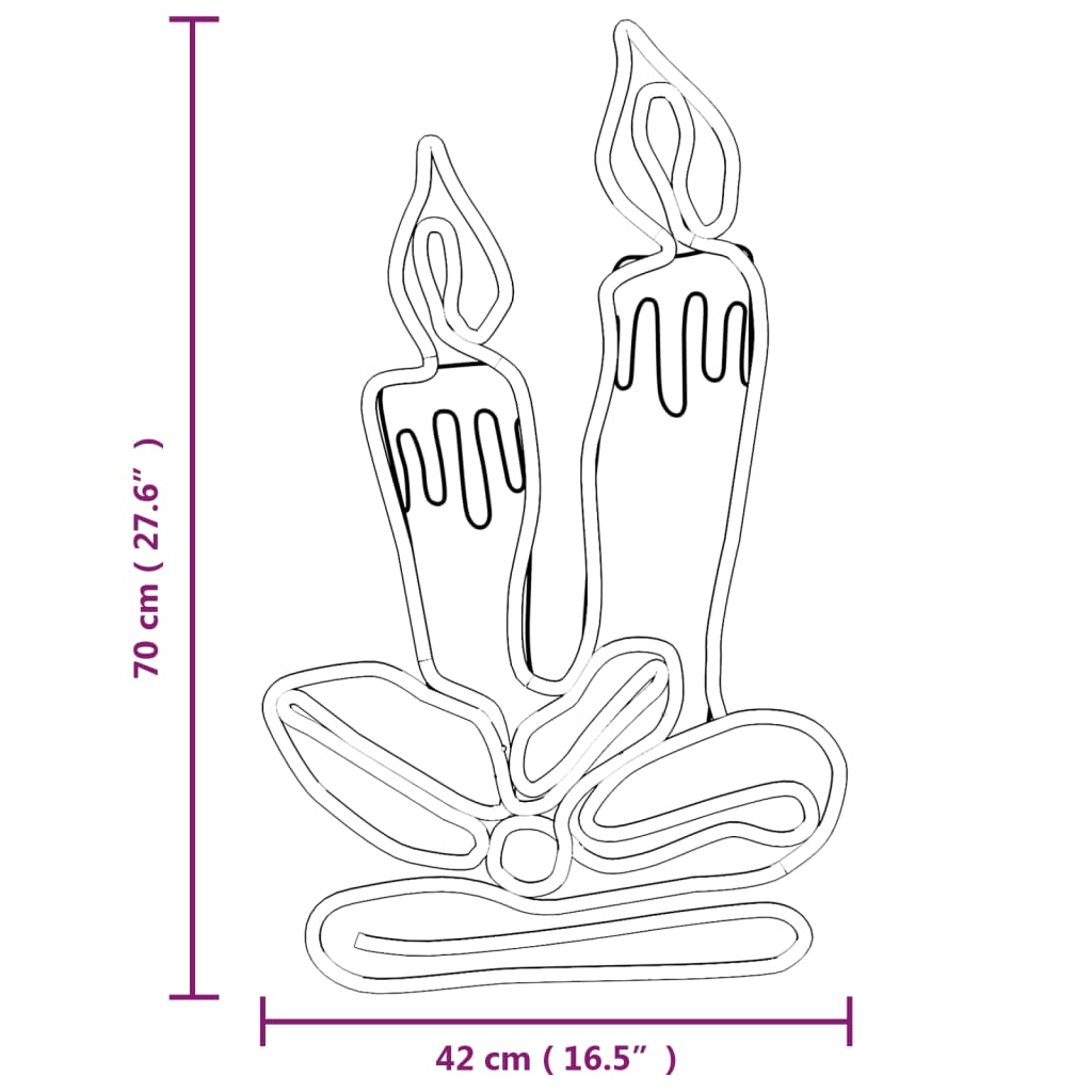 Kerstfiguur kaarsen met 144 LED's 70x42 cm