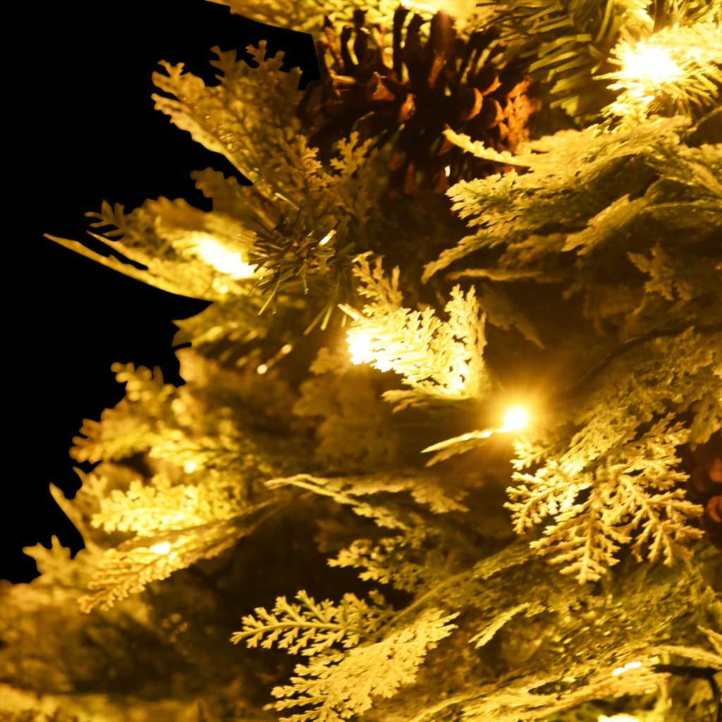 Kerstboom met LED en dennenappels 120 cm PVC en PE groen