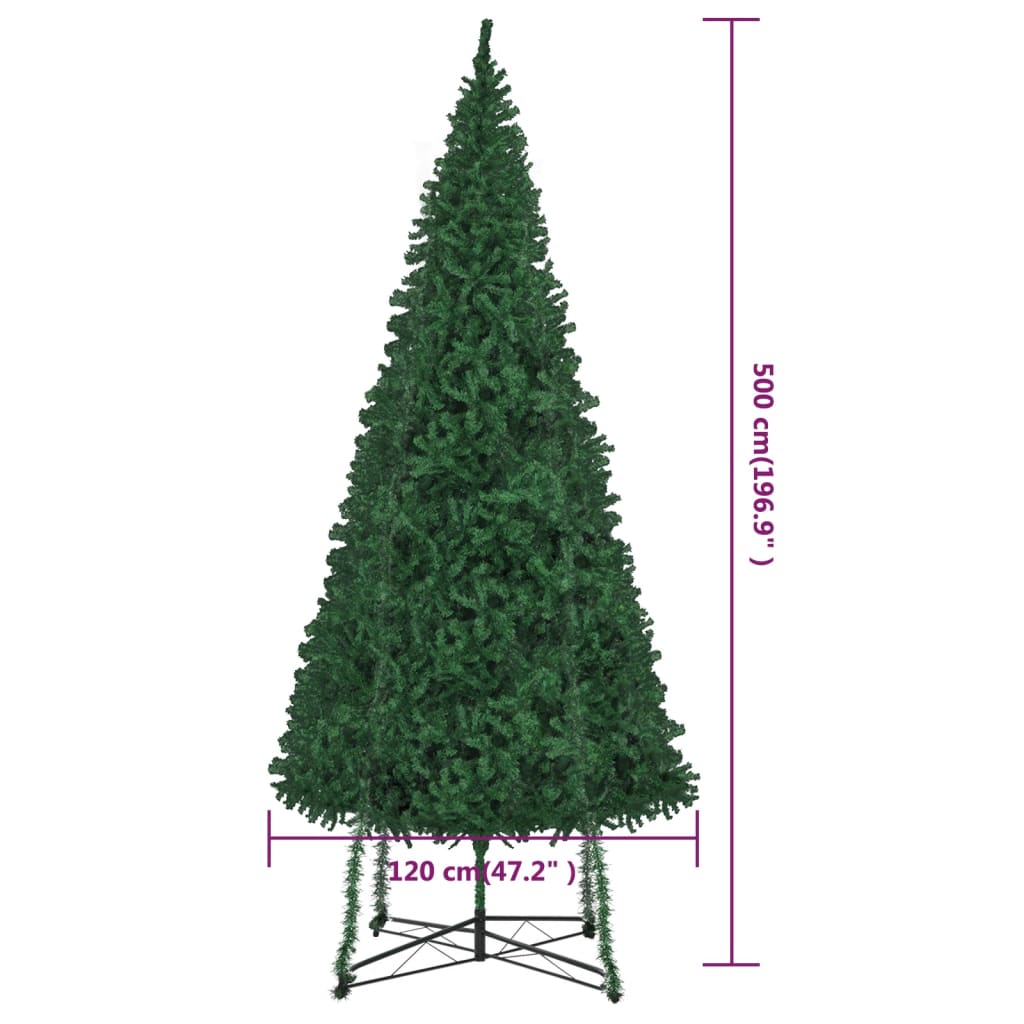 Kunstkerstboom met standaard 500 cm groen